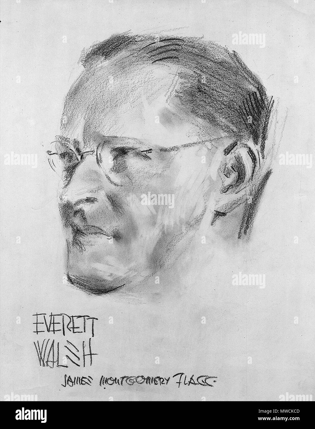 . Anglais : Circa 1922 portrait au fusain d'Everett Walsh par James Montgomery Flagg . 7 juillet 2014, 10:25:44. James Montgomery Flagg 199 Everett Walsh 1934 Banque D'Images