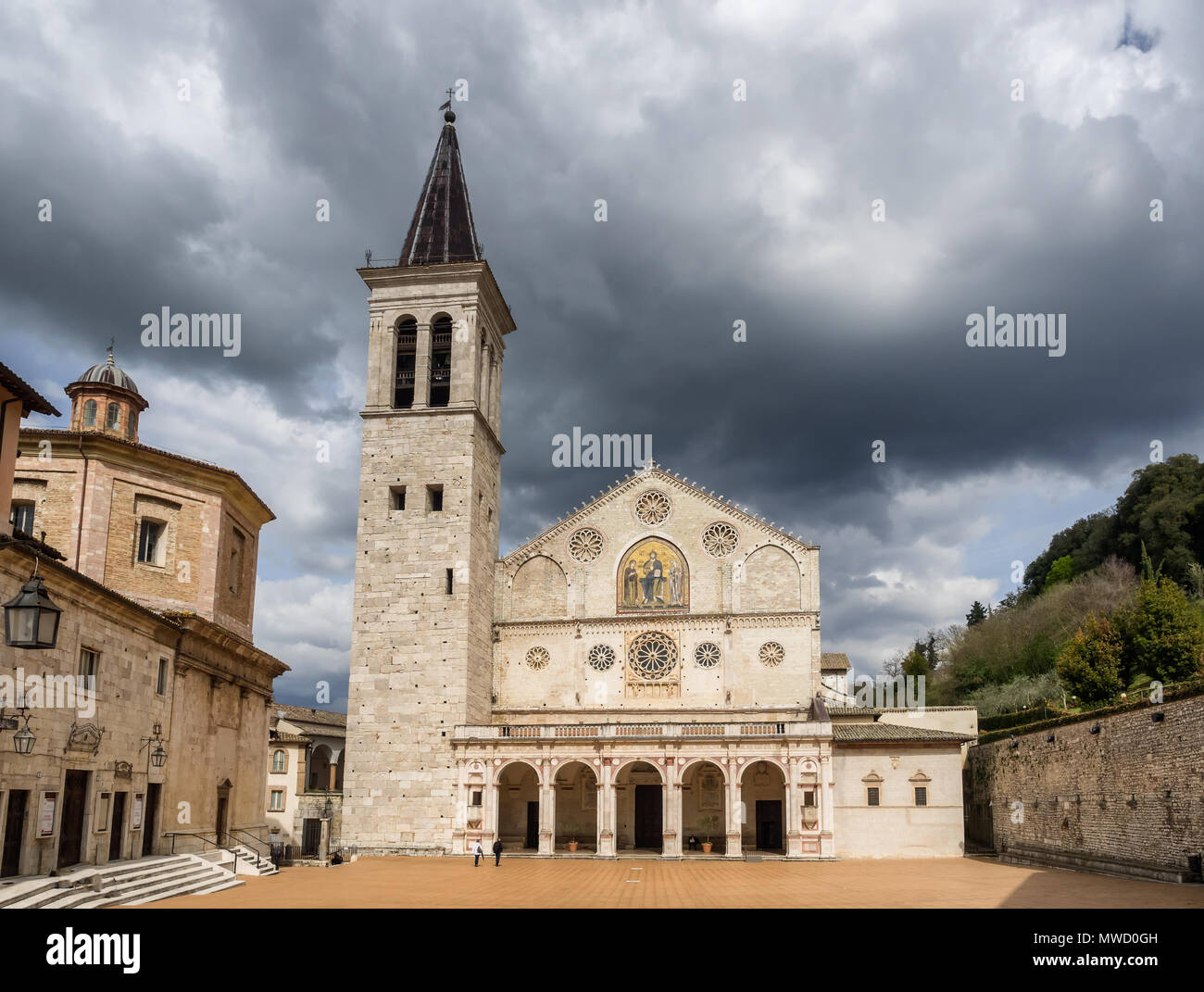 Maria Assunta cathédrale de Spoleto, Ombrie Italie Banque D'Images