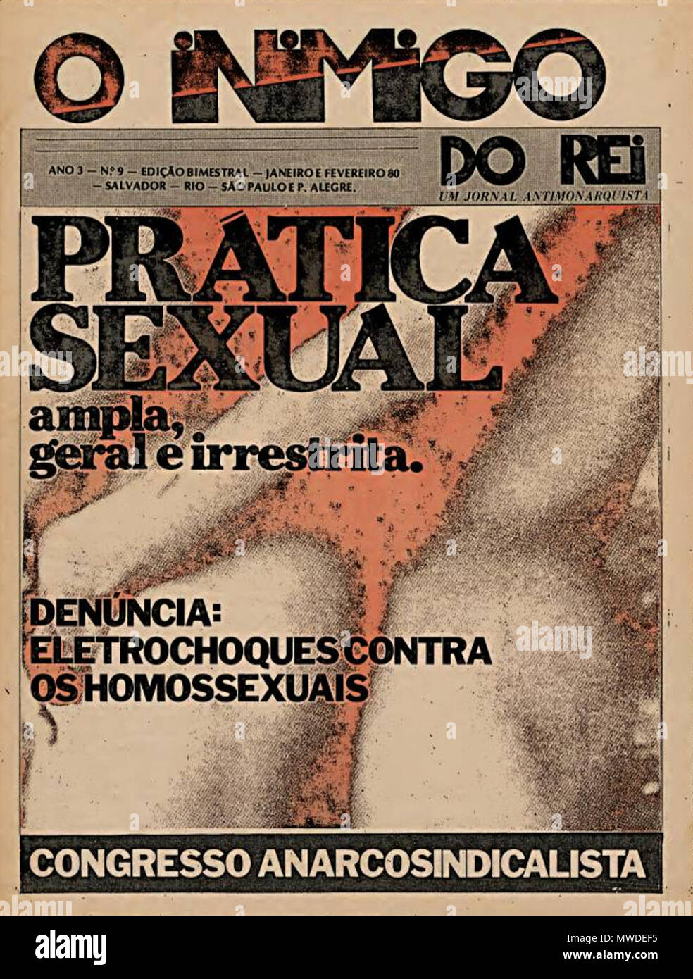 . Português : Jornal anarquista O Inimigo do Rei, que circulou no Brasil entre 1977 e 1988. Janvier 1980. O Inimigo do Rei. 297 Inimigo do Rei Banque D'Images