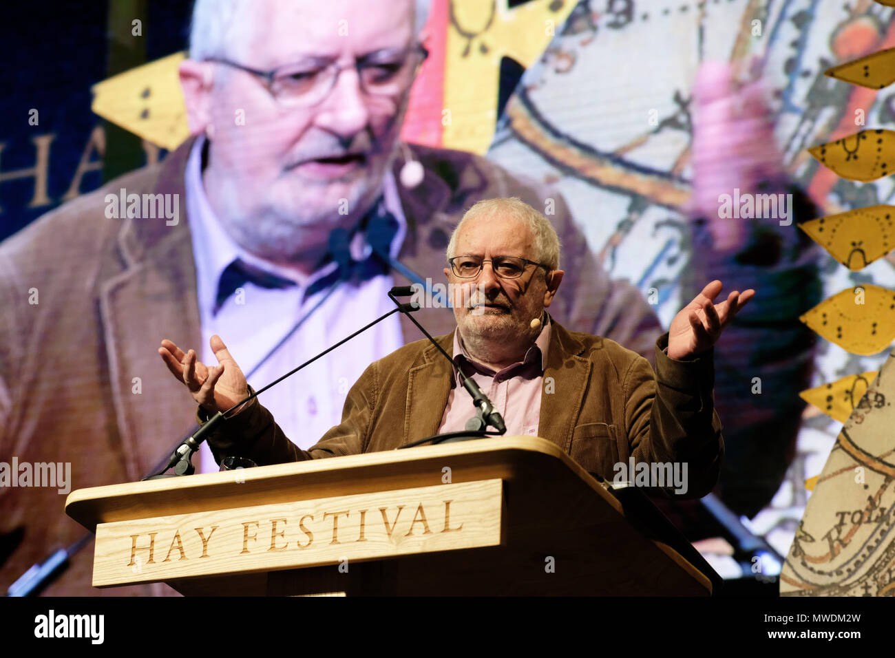 Hay Festival, Hay on Wye, UK - Vendredi 1er juin 2018 - Terry Eagleton, critique et théoricien littéraire sur la scène du Hay Festival - Photo Steven Mai / Alamy Live News Banque D'Images