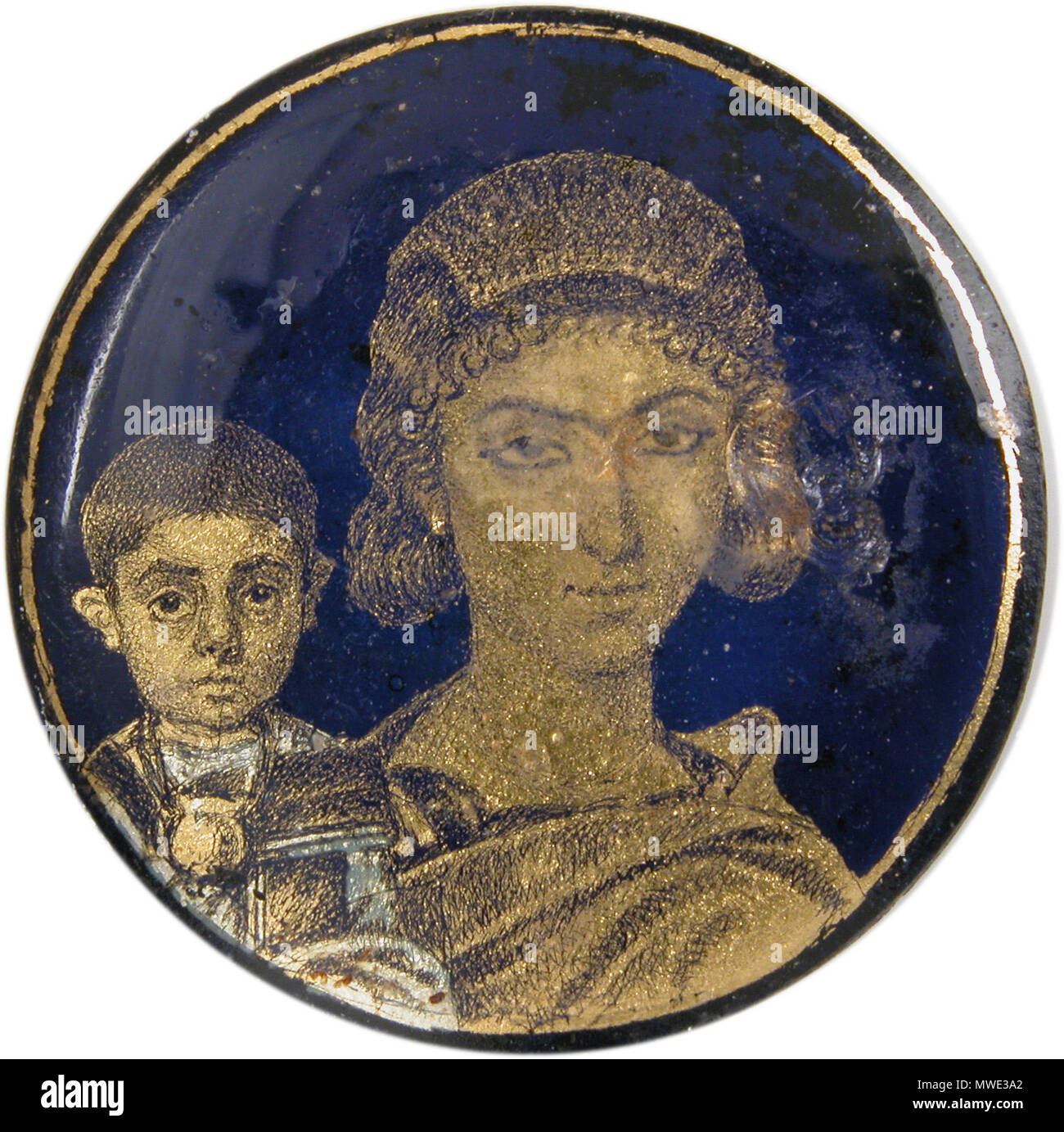 . Anglais : le verre d'or médaillon avec une mère et enfant (Metropolitan Museum of Art, numéro d'accession 17,190.109 a) . Au début du ive siècle. 207 médaillon Ficoroni inconnu Banque D'Images