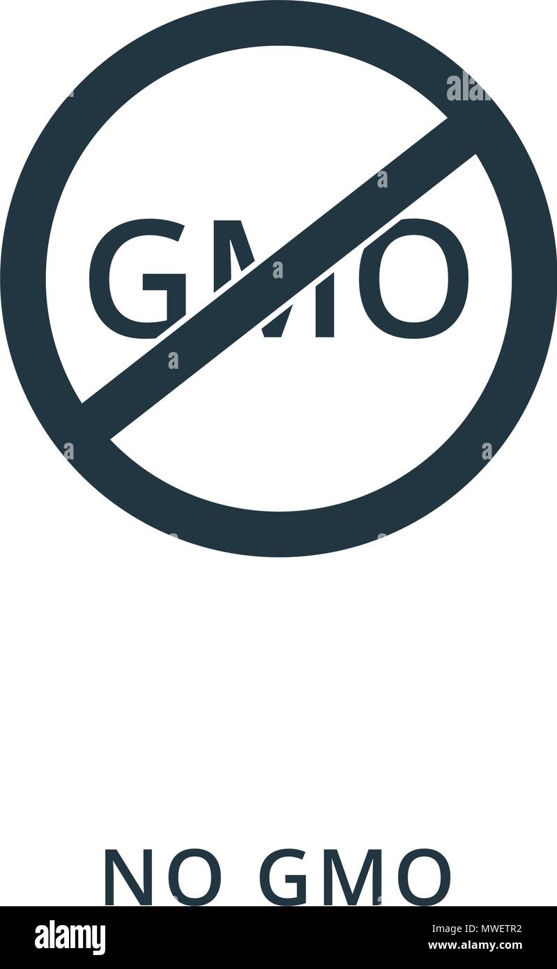 Aucune icône d'OGM. Icône de style plat design. L'ASSURANCE-CHÔMAGE. Illustration de l'icône sans ogm. Les pictogrammes isolé sur blanc. Prêt à utiliser dans la conception de sites web, applications, logiciel, imprimer. Illustration de Vecteur