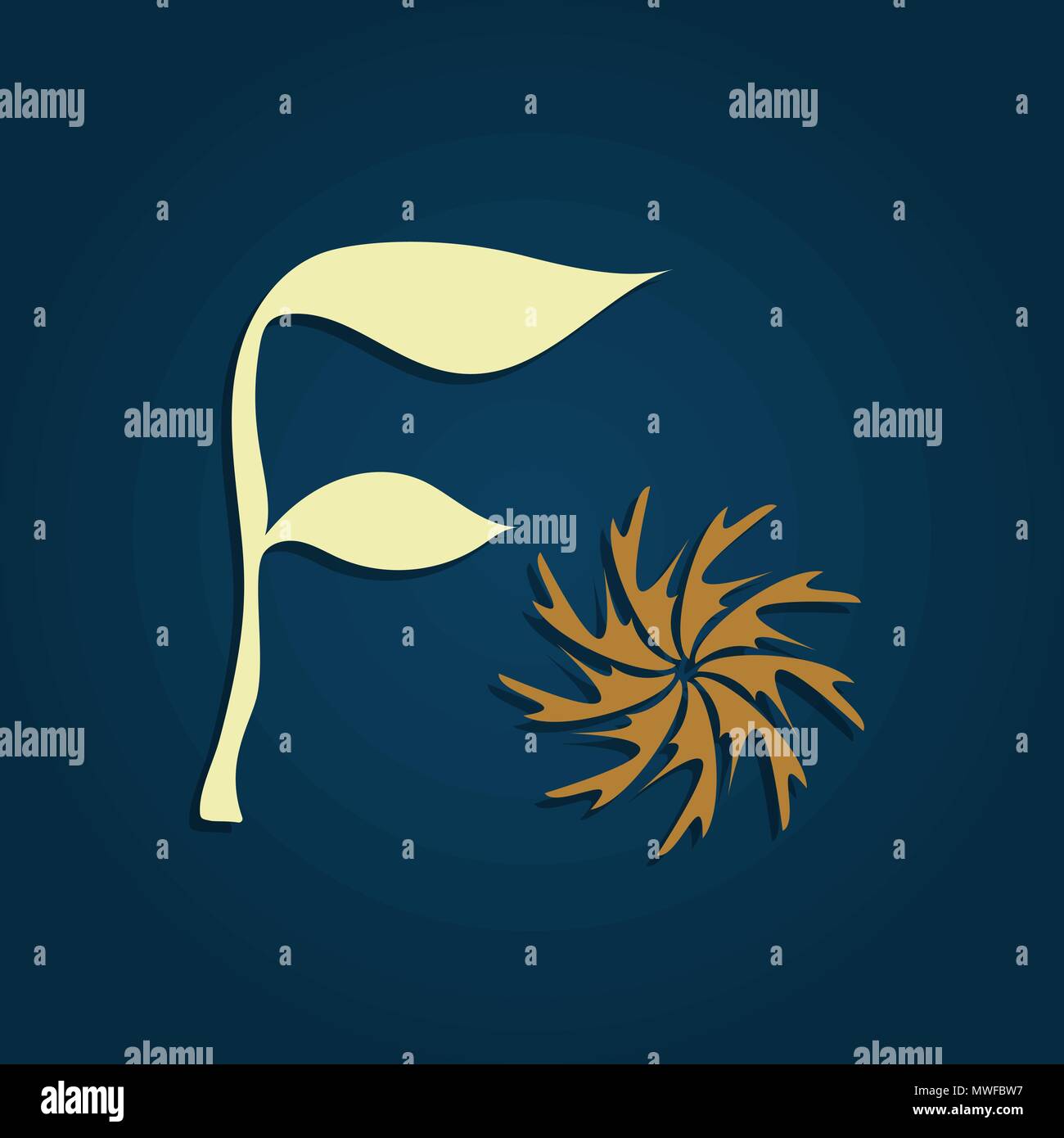 Lettre f abstract floral design logotype avec fleur stylisée Illustration de Vecteur