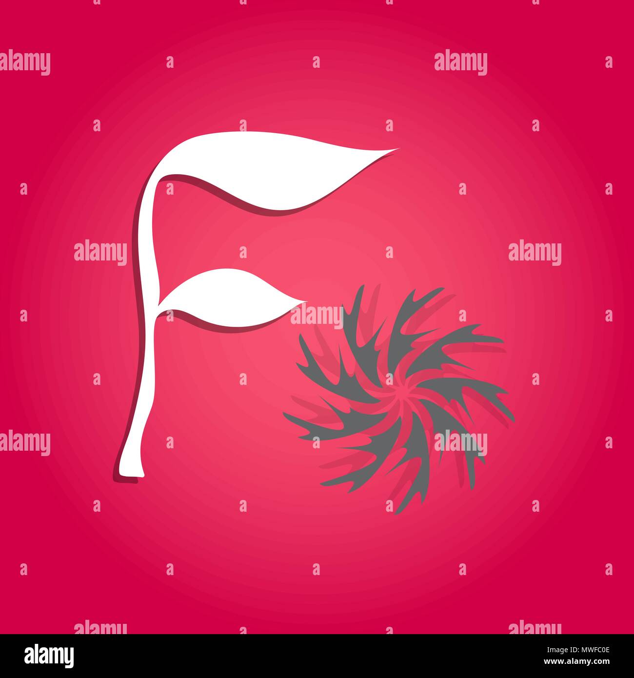 Fleur stylisée et abstraite flore f lettre modèle de conception de logo Illustration de Vecteur