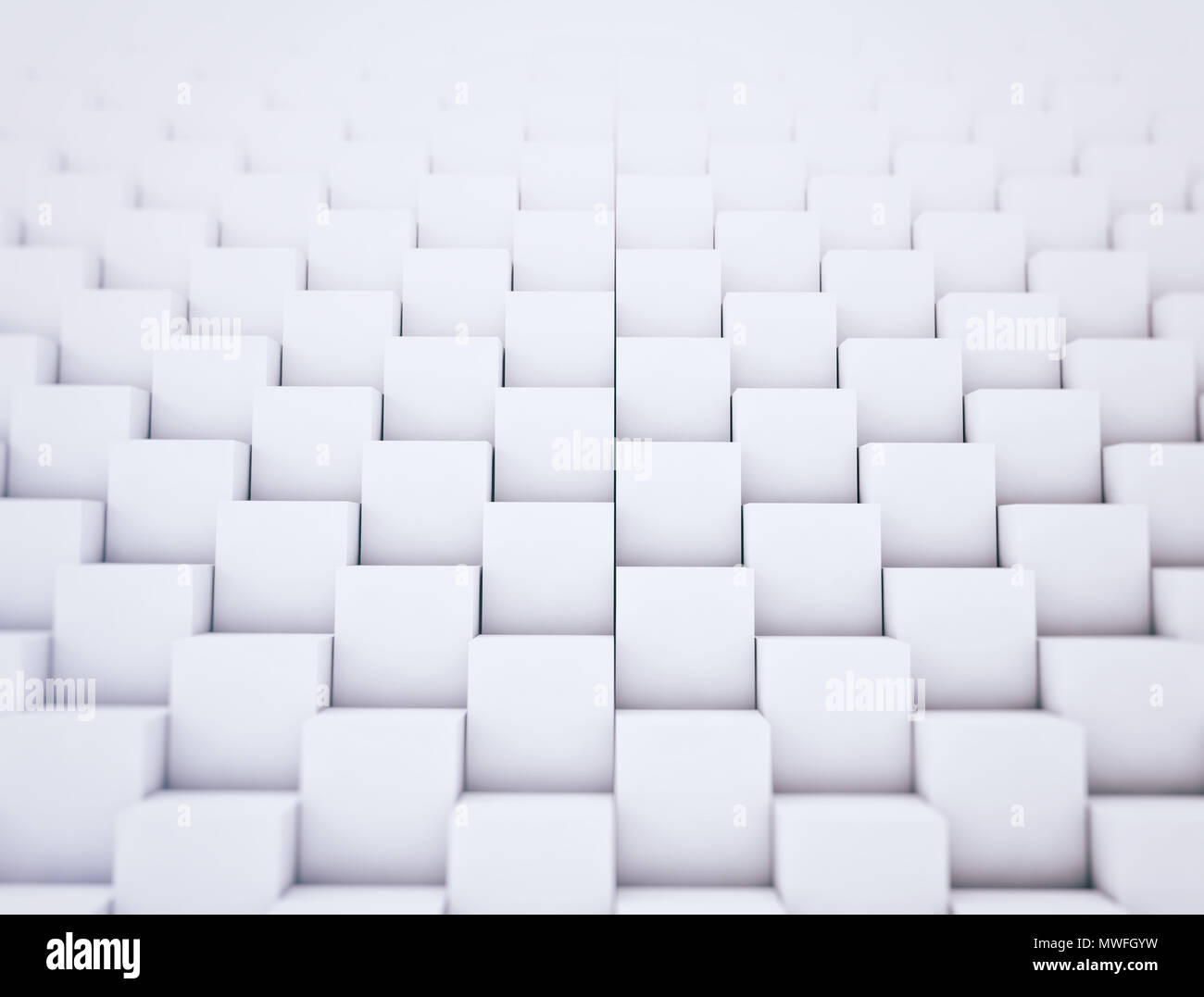 Cases blanches mur empilés 3d abstract background Banque D'Images