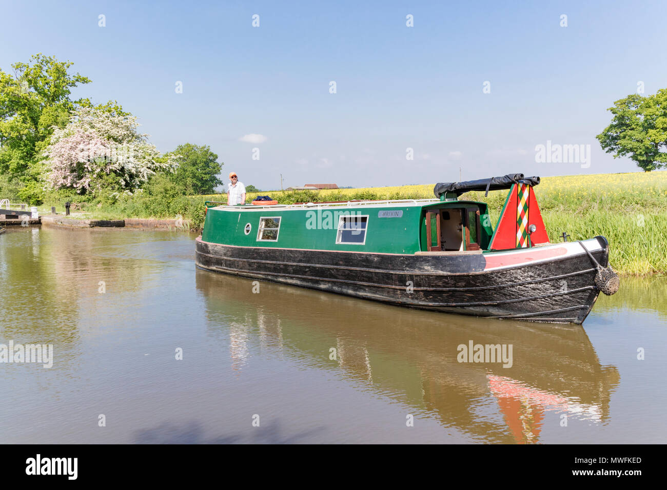 15-04 sur l'échelle d'écluses Tardebigge, Worcester et du Canal de Birmingham, Tardebigge, Worcestershire, Angleterre, RU Banque D'Images