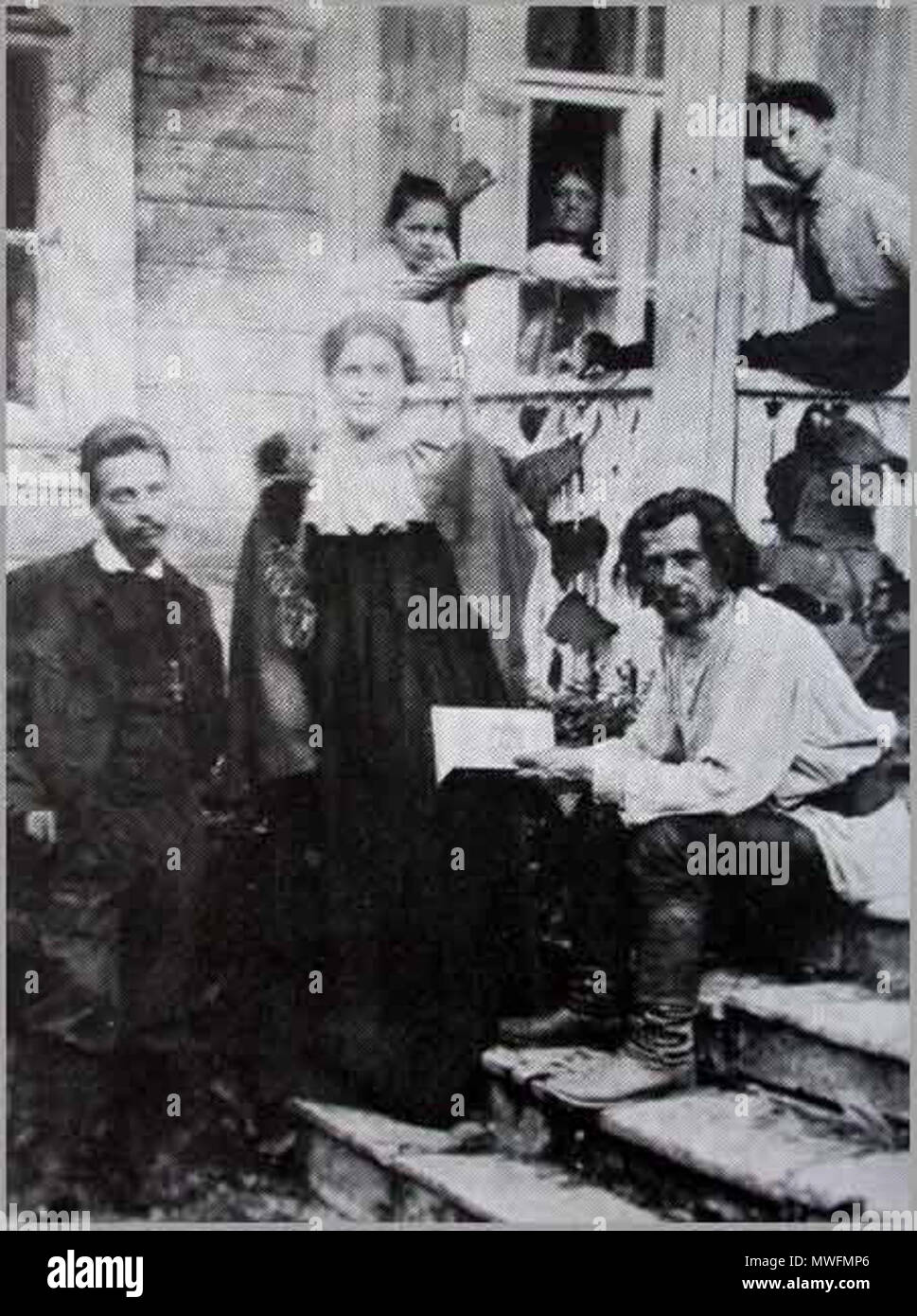 . Lou Andreas-Salomé et Rainer Maria Rilke (liens) mit dem Dichter Spiridon Drozin en Russie. 1900. 377 anonyme Lou und Rilke en Russie 1900 Banque D'Images