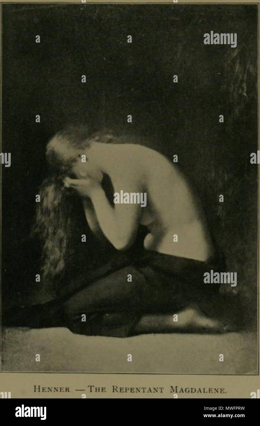 . Peinture d'une scène biblique . 1900387 Magdala par Henner Banque D'Images