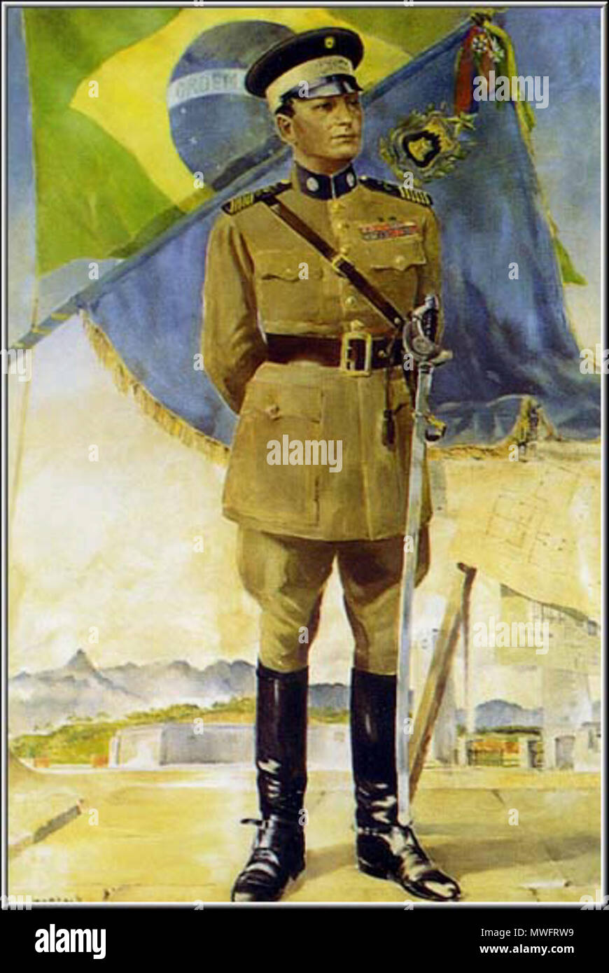 . Anglais : Peinture de la Marshall brésilien Jose Pessoa Cavalcanti de Albuquerque Português : Pintura n Marechal Jose Pessoa Cavalcanti de Albuquerque . Wambach 395 Marechal JOSE PESSOA Banque D'Images