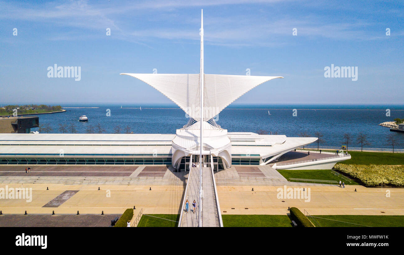 Le Pavillon Quadracci, Milwaukee, Wisconsin, États-Unis Banque D'Images