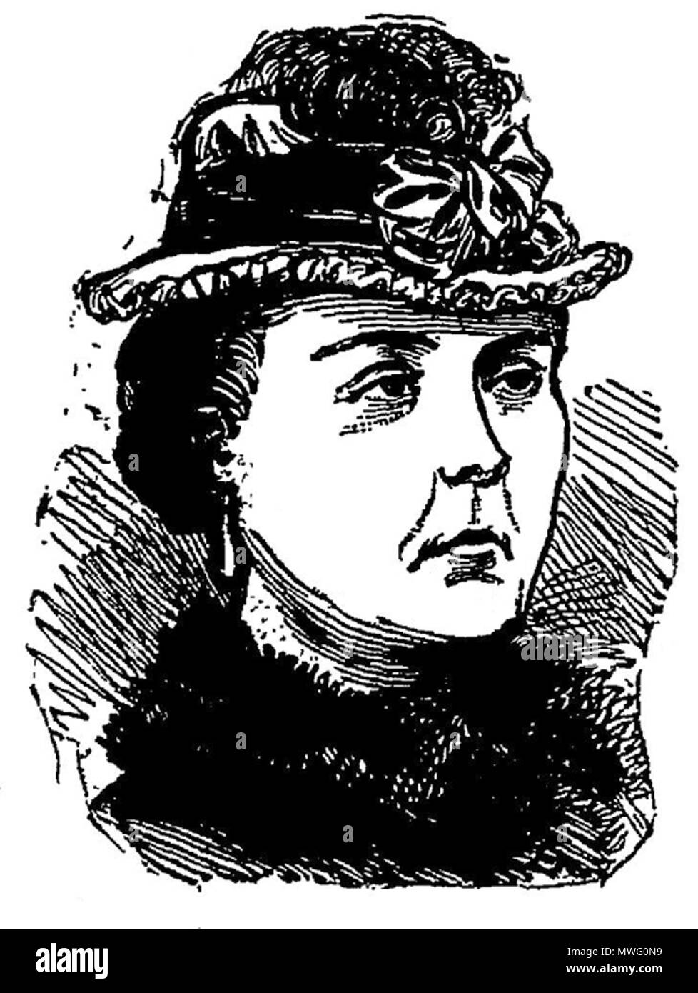 . Anglais : Croquis de Kate Webster, l'assassin de Martha Julia Thomas . 2 août 1879. 337 anonyme Kate Webster sketch Banque D'Images