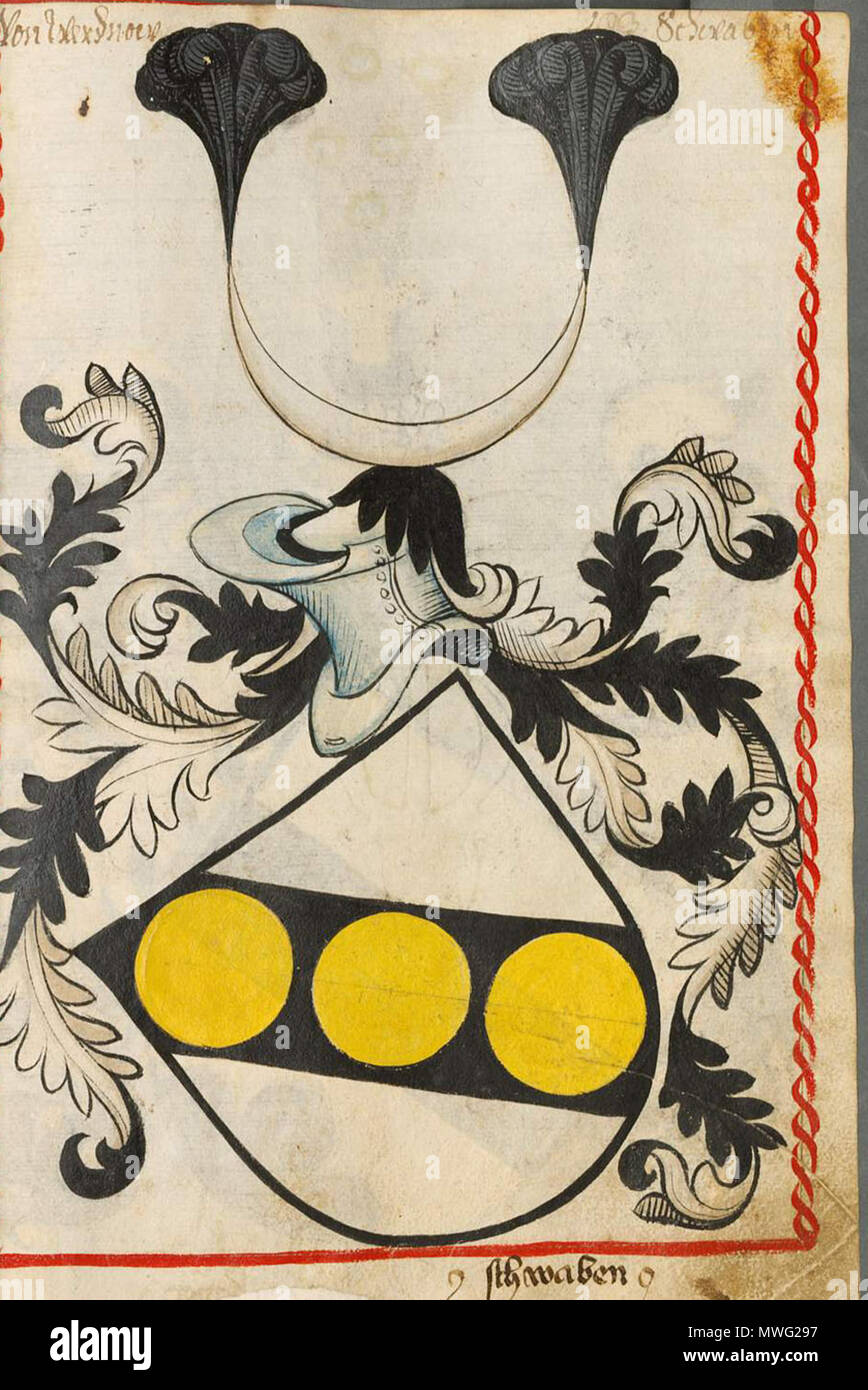 . Scheibler'sches Wappenbuch, älterer Teil Wernau . Entre 1450 et 1480. verschiedene unbekannte Künstler 644 Wernau-Scheibler183ps Banque D'Images