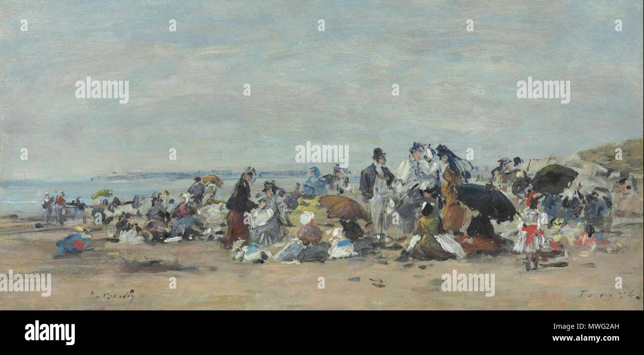 548 Scéne de plage à Trouville Banque D'Images