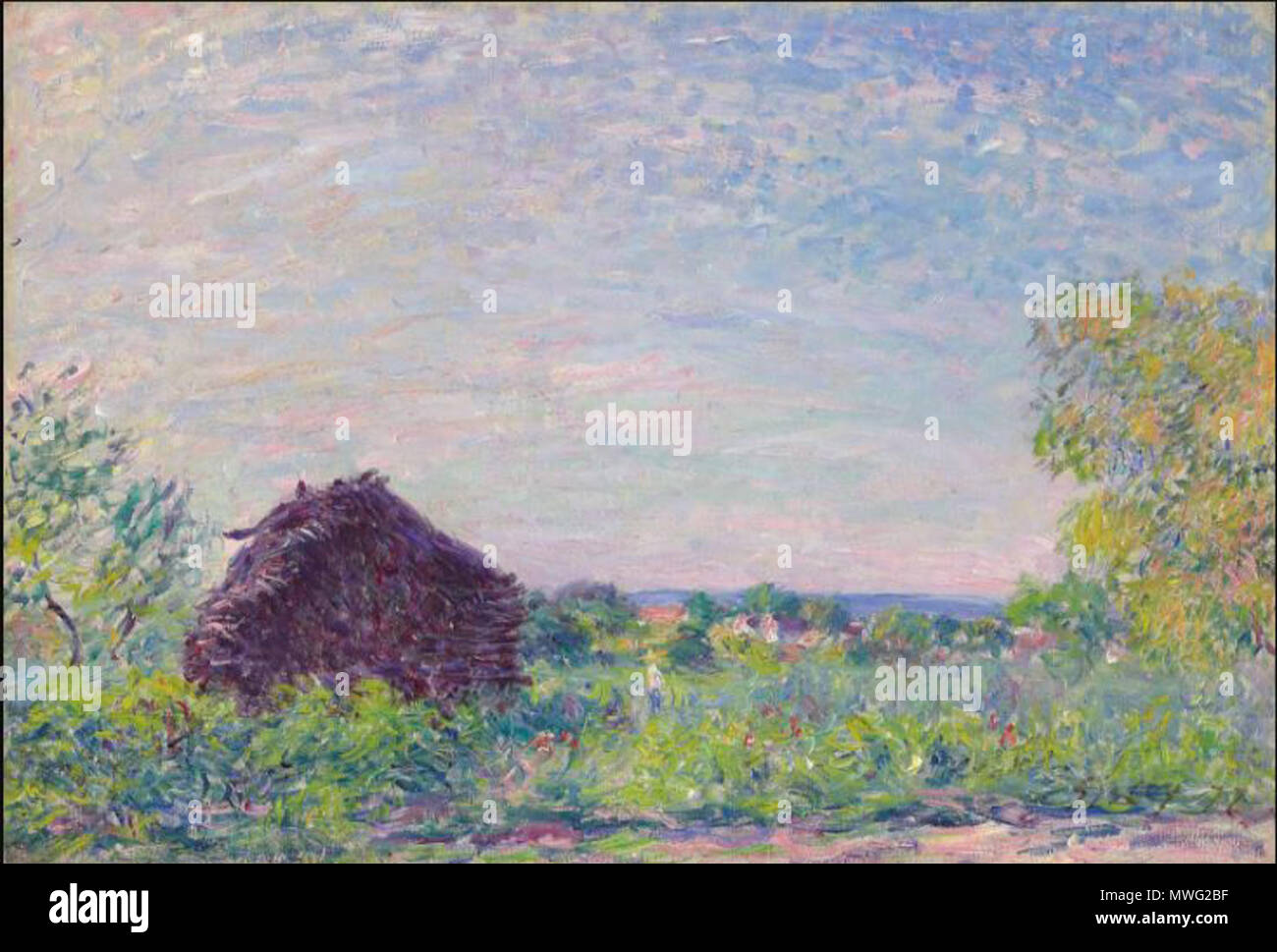 . English : Paysage au tas de bois . Peint en 1877 472 Paysage au tas de bois Banque D'Images