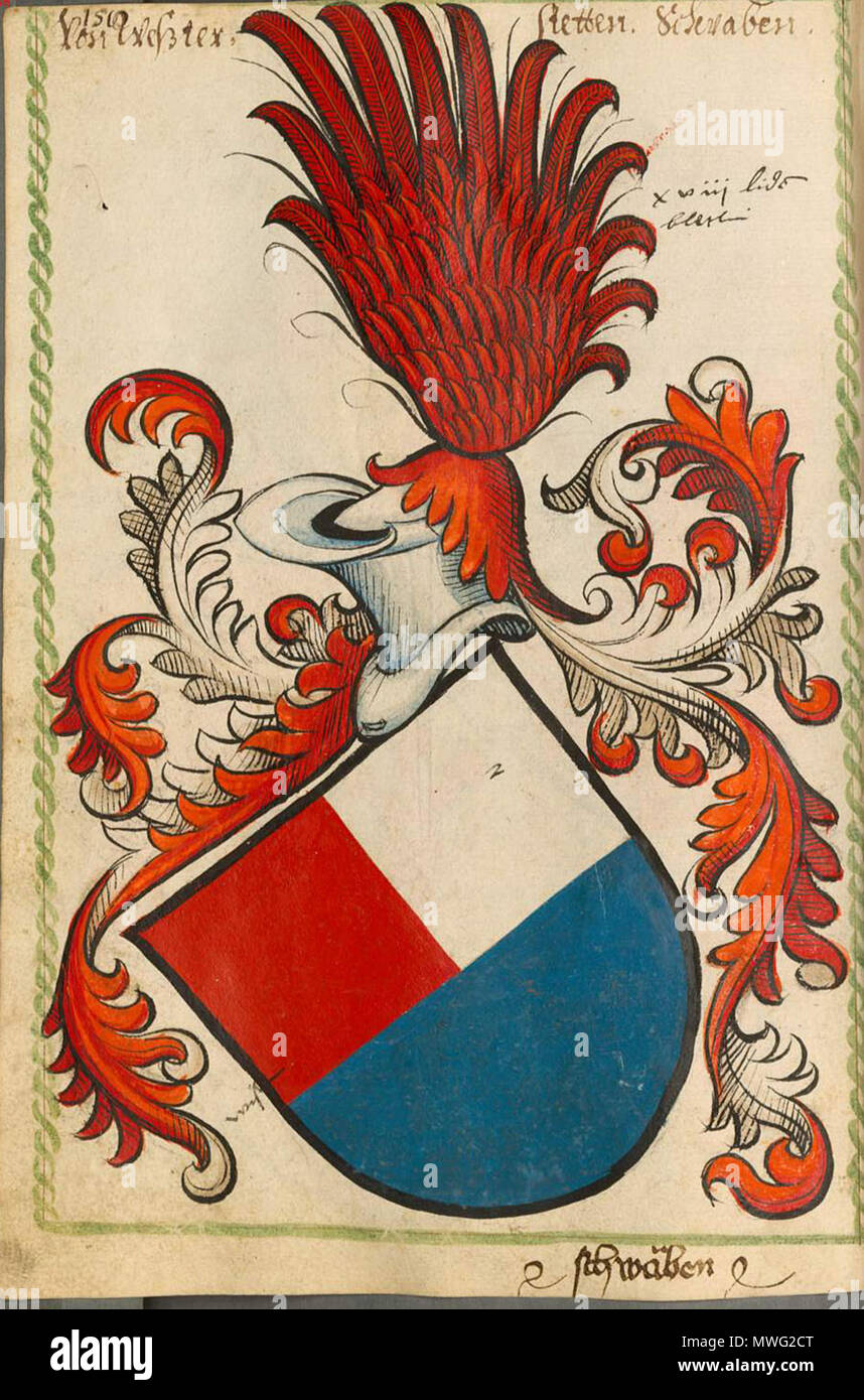 . Scheibler'sches Wappenbuch, älterer Teil Westerstetten . Entre 1450 et 1480. verschiedene unbekannte Künstler 644 Westerstetten Scheibler158 Banque D'Images