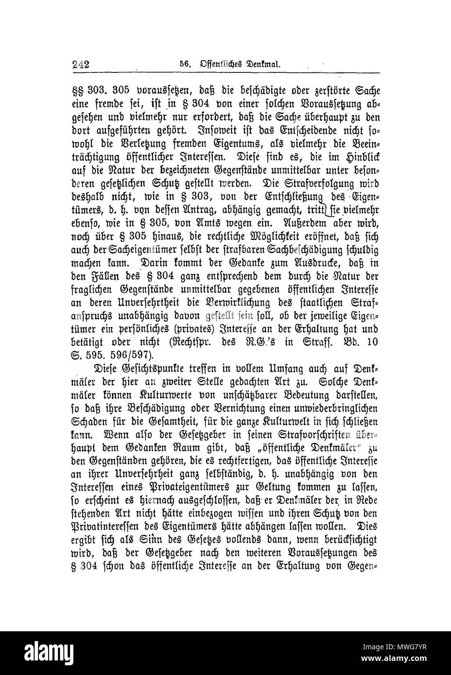 . Was ist unter einem öffentlichen Denkmal im Sinne des $304 zu verstehen Gerichtsurteil C. Strafsenat. Urt. c. 11. Februar 1910 g. K. V 1164/09 C. 1910. Ce fichier n'est pas informations sur l'auteur. LgA 370 S 3 19100211 Banque D'Images