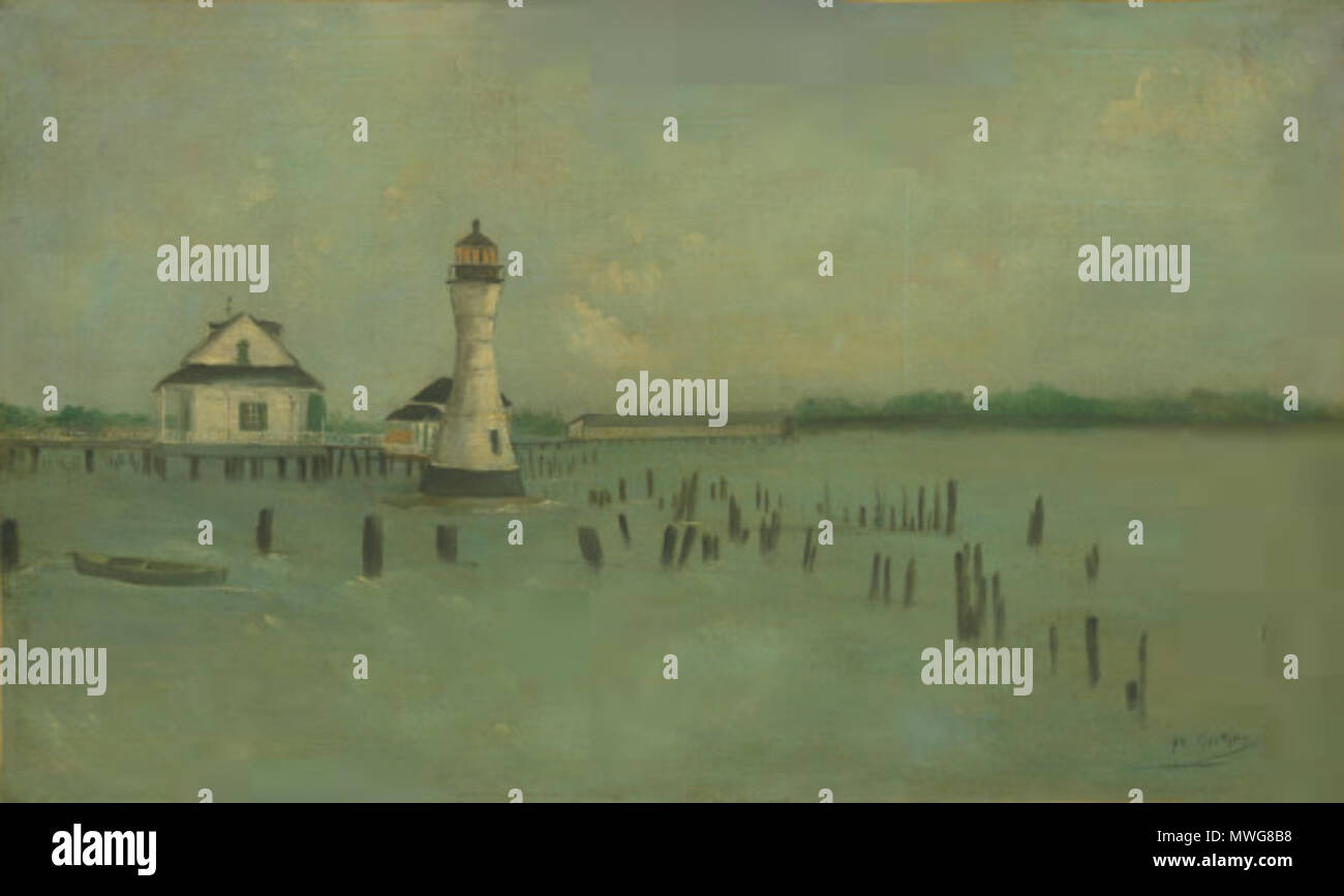 . Phare, Milneburg, Louisiane. 1891 Peinture de George Gay. 1891 371 1891 Phare Milneburg Louisiane par George Gay Banque D'Images