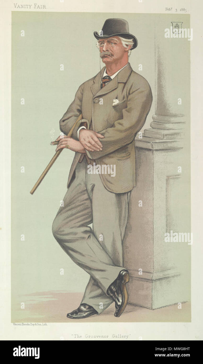 . Les hommes du jour no274 : Caricature de Sir C Lindsay Bt. Sous-titre suivant : 'La Grosvenor Gallery' . 3 février 1883. 'Jopling' Joseph Middleton Jopling (1831-1884) 372 Coutts Lindsay, Vanity Fair, 1883-02-03 Banque D'Images