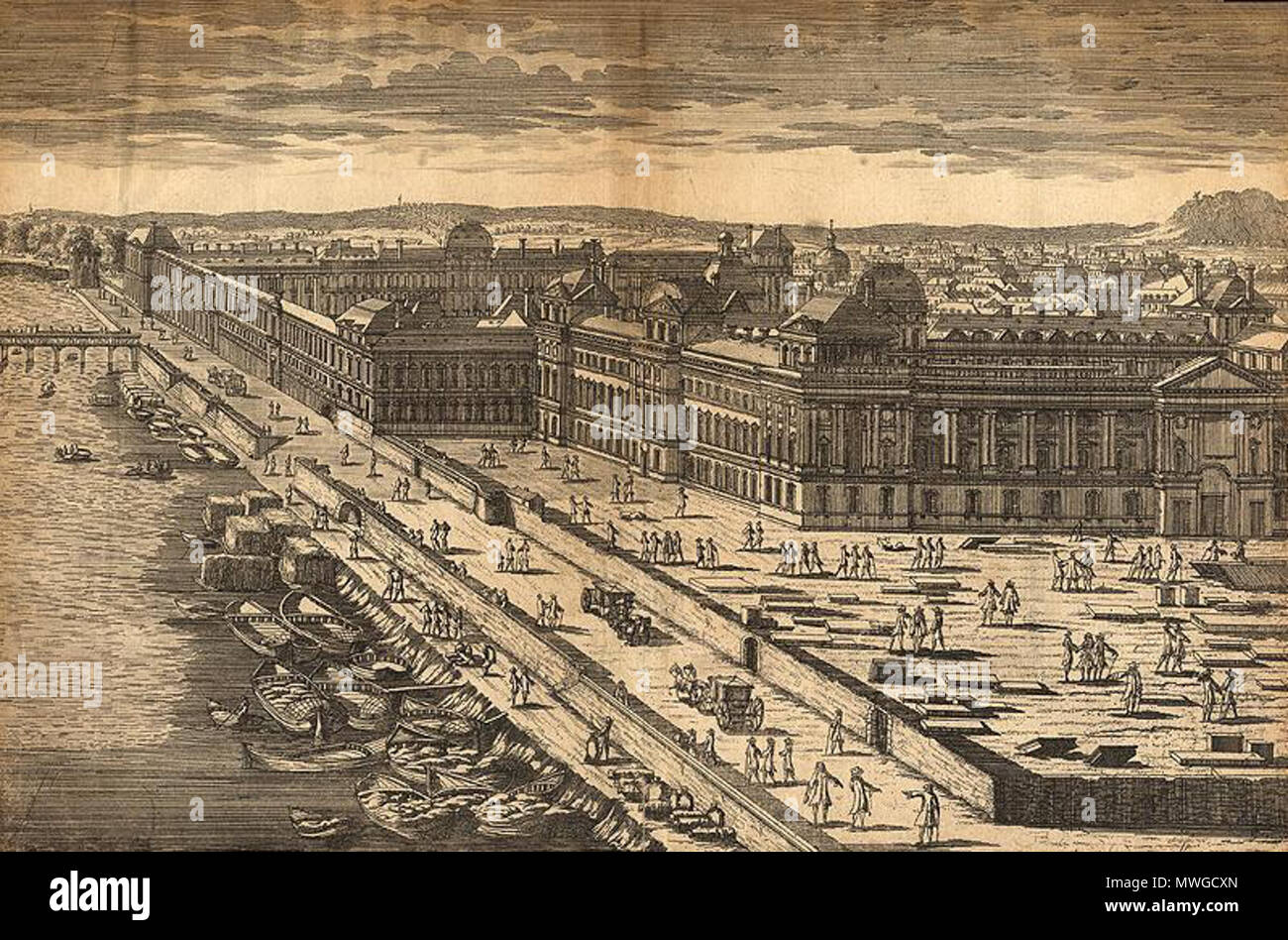 . Vers 1700 Louvre . 20 avril 2008. P. Philibert 379 palais du Louvre 2 Banque D'Images