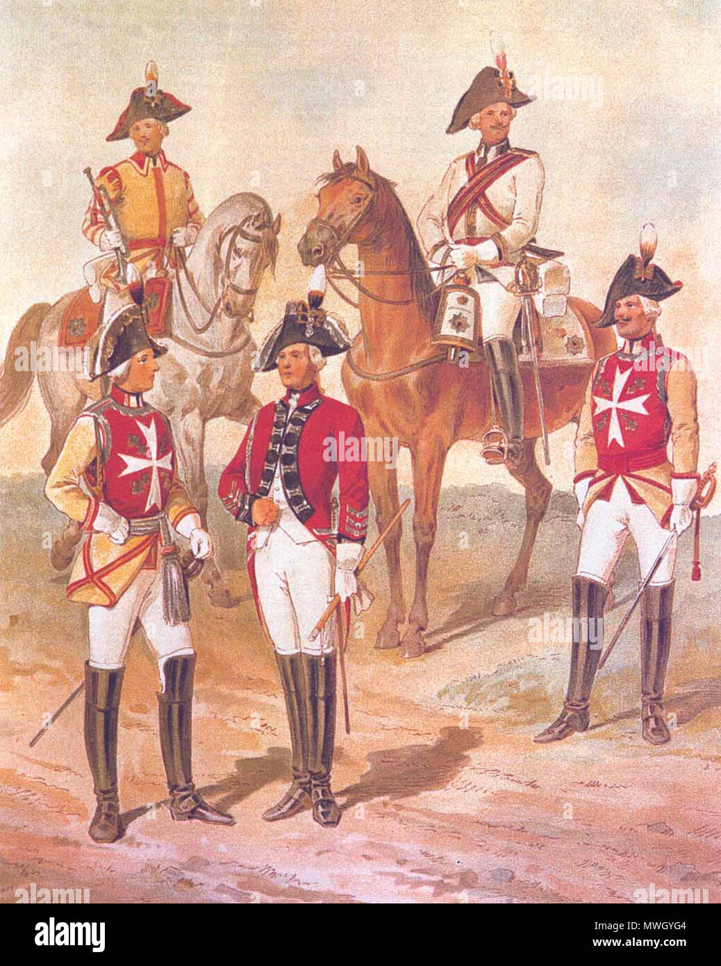 . Гвардейцы магистра Русский : Ордена Иоанна Иерусалимского . 18 век (25 mars 2006 (date d'origine)). D'origine inconnue a été uploader Bossa Nova Baby au ru.wikipedia 457 Orden Ierusalimskiy Banque D'Images