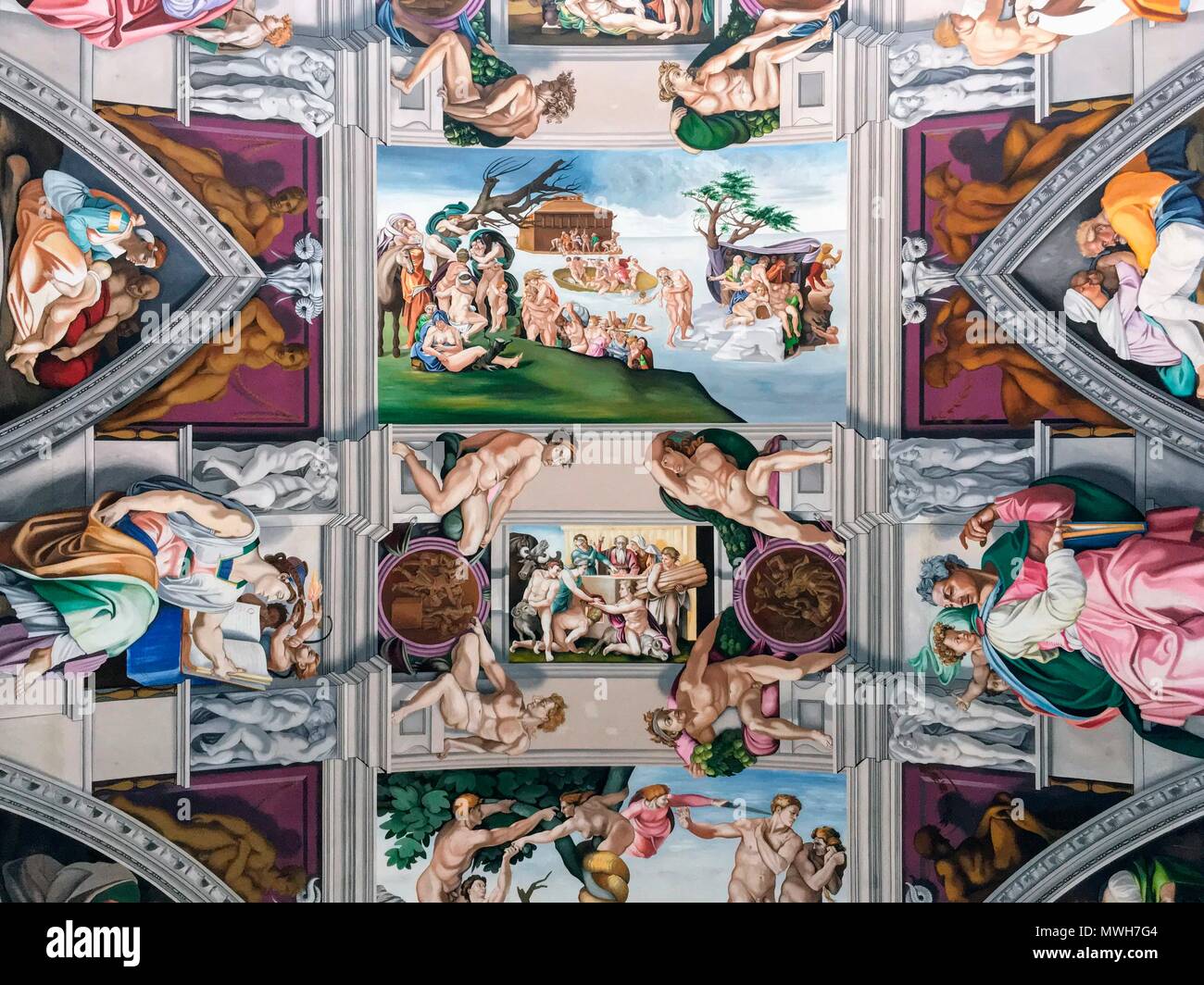 La reproduction de la chapelle Sixtine plafond peint par Gary Bevans à English Martyrs Catholic Church in Goring-by-Sea, Worthing Banque D'Images