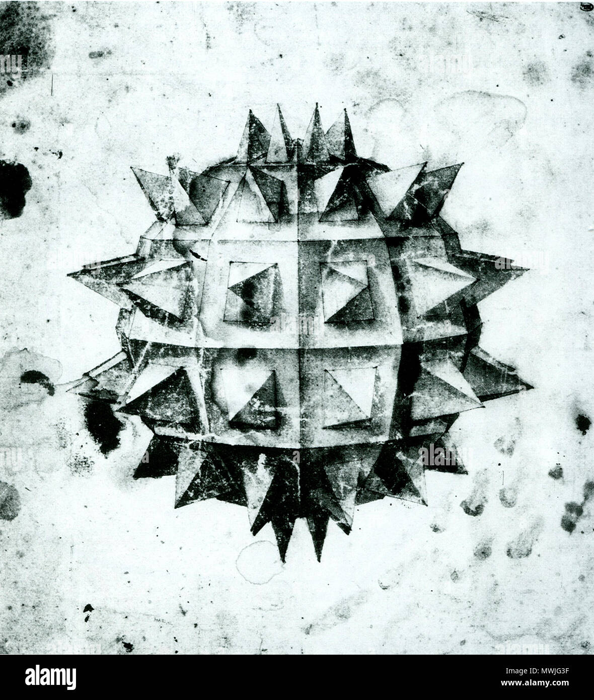 . Diamond a souligné Paolo Uccello Sphère d'encre, plume et lavis, 27 x 24,5 cm Paris, Musée du Louvre, département des Arts Graphiques . circa 1460s. voir le nom du fichier ou de la catégorie 466 Paolo Uccello, studio di Sfera con punte Banque D'Images