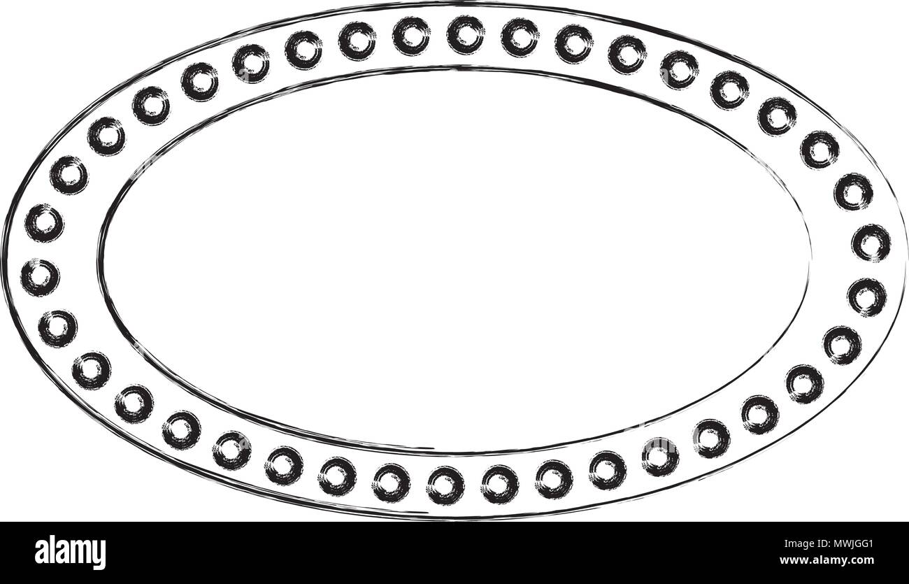 Avec des lumières de panneaux vintage ovale croquis d'illustration vectorielle Illustration de Vecteur