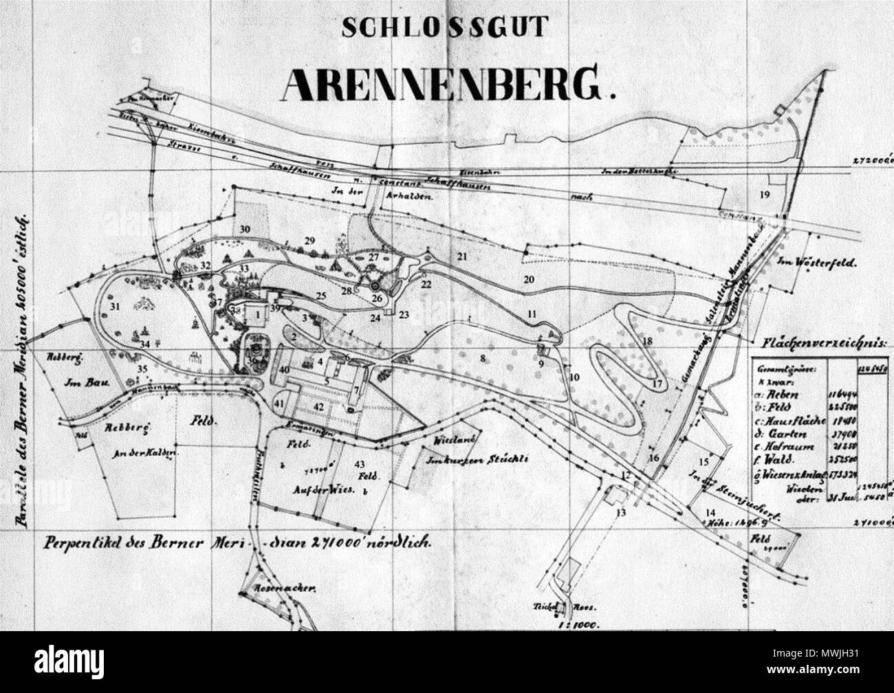 . Deutsch : Plan des parcs nationaux, d'Arenenberg Schweiz . 27 novembre 2011. 468 d'Arenenberg Parc inconnu Banque D'Images