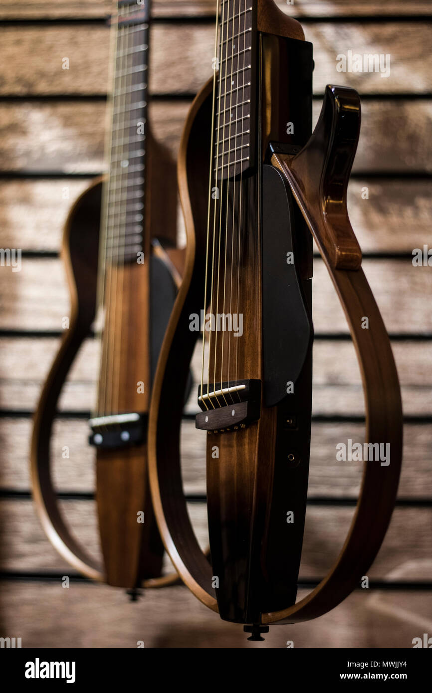 Guitare en bois Banque D'Images