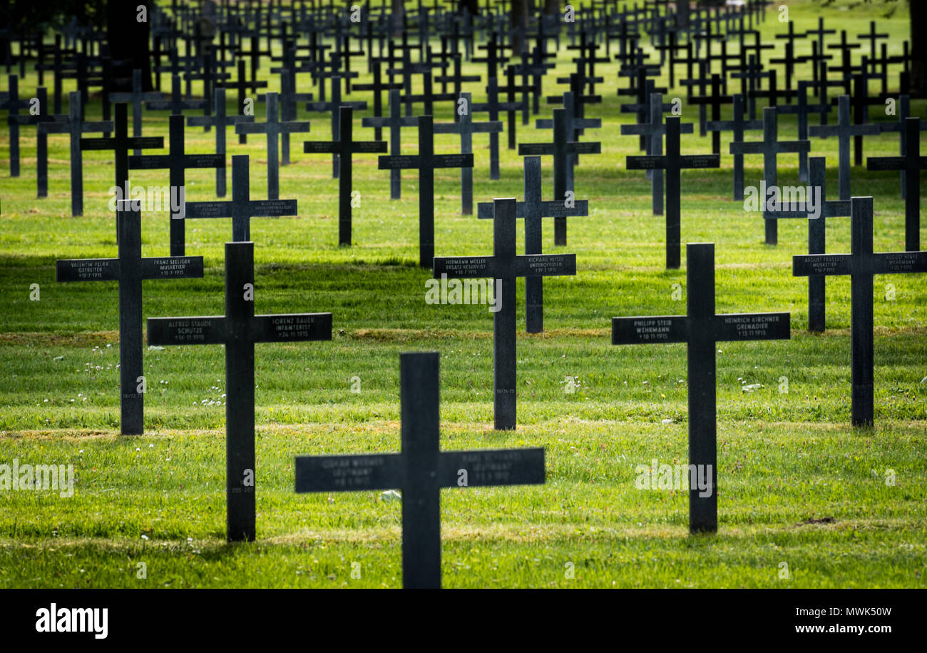 Cimetière allemand Première Guerre mondiale Neuville St Vaast, près d'Arras, France Banque D'Images