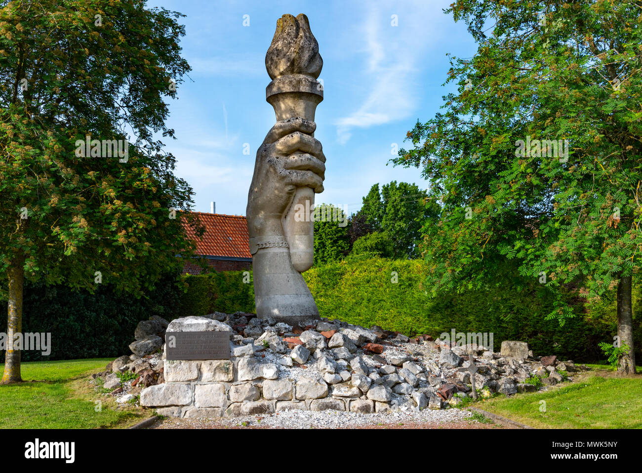 Monument du Flambeau de la paix, la France, de Neuville Saint-vaast Banque D'Images