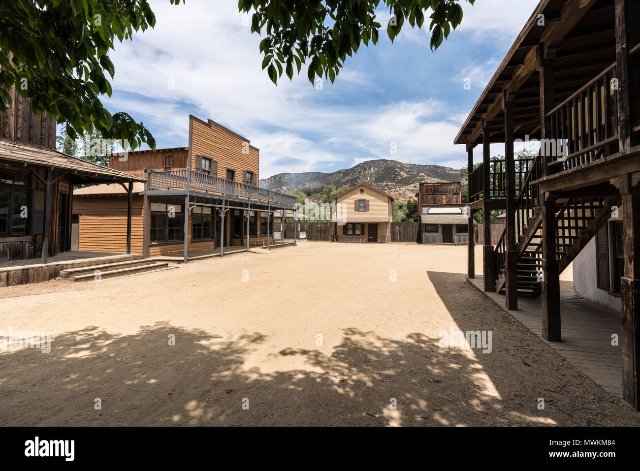 Petit film historique street administré par US National Park Service au Paramount Ranch dans les Santa Monica Mountains National Recreation Area, près de Los A Banque D'Images