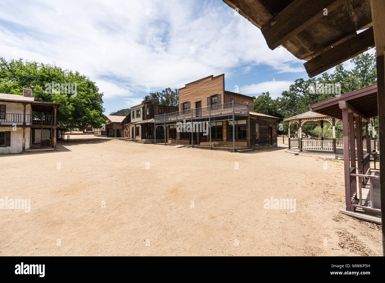 Film historique bâtiments appartenant aux US National Park Service au Paramount Ranch dans les Santa Monica Mountains National Recreation Area, près de Los Ange Banque D'Images