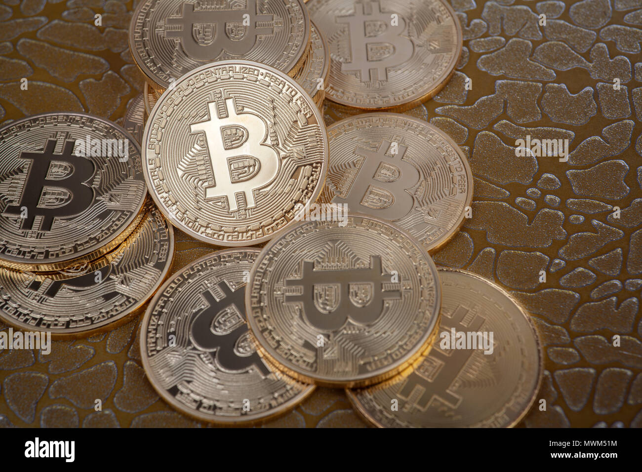 Pièce d'or de Bitcoin. Concept Cryptocurrency. Monnaie virtuelle. Banque D'Images