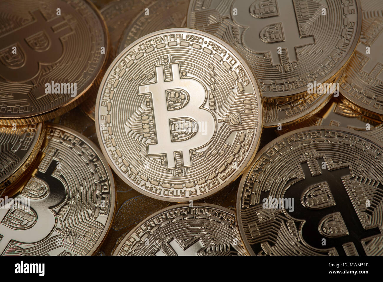 Pièce d'or de Bitcoin. Concept Cryptocurrency. Monnaie virtuelle. Banque D'Images