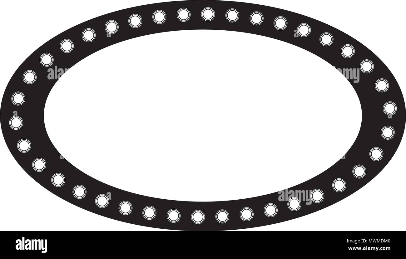 Avec des lumières de panneaux vintage ovale noir et blanc illustration vectorielle Illustration de Vecteur