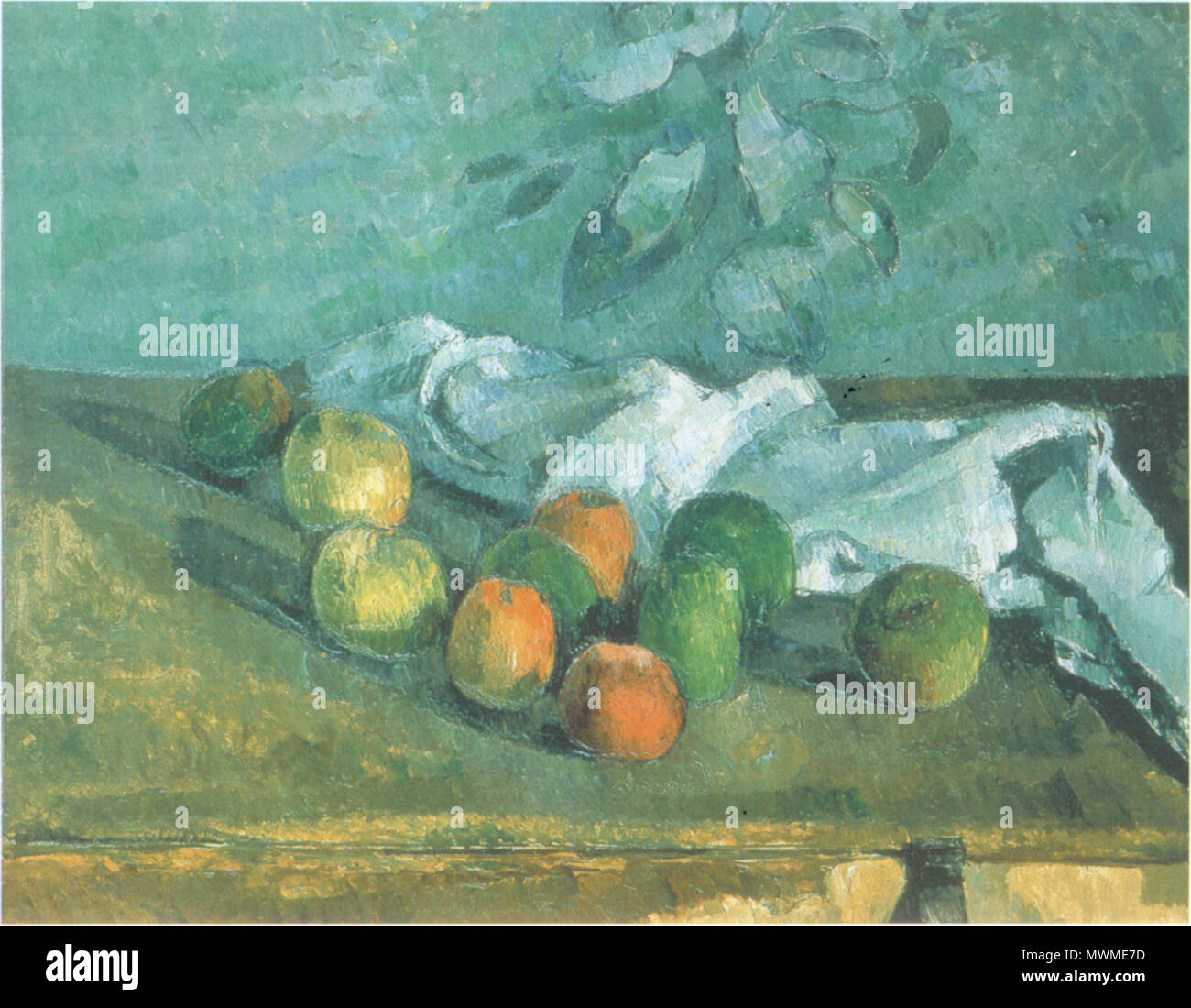 . Pommes et serviette. La peinture. Entre 1879 et 1882. 471 Paul Cézanne Paul Cézanne - Pommes et serviette Banque D'Images