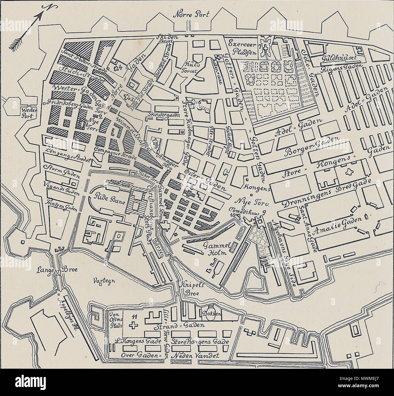 347 sur 1795 marque Københavns Kort Banque D'Images