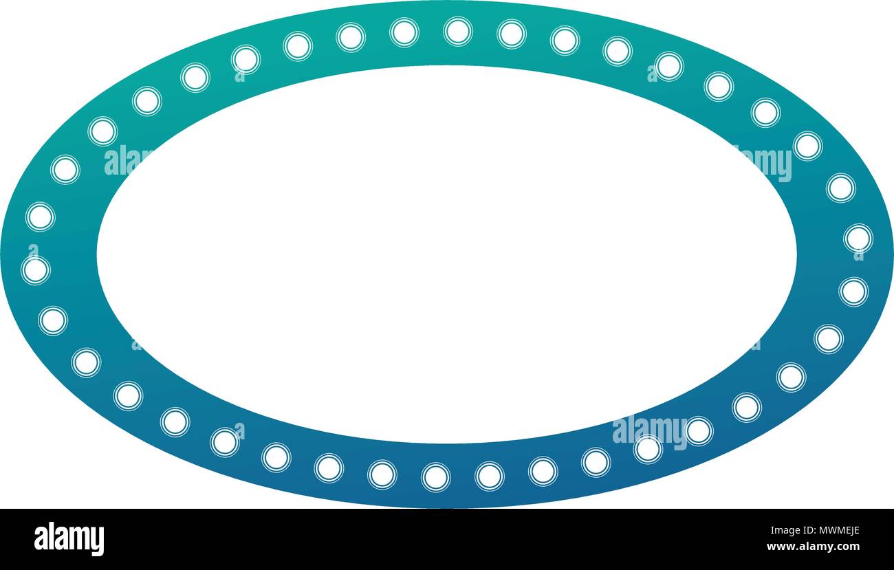 Vintage avec sa forme ovale lumières néon bleu illustration vectorielle Illustration de Vecteur