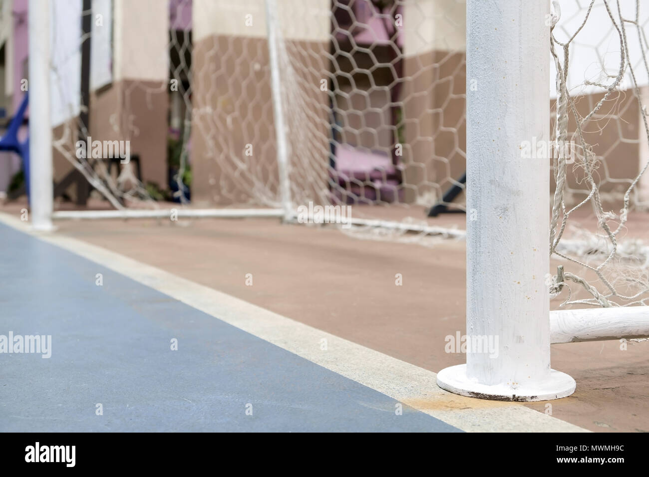 Voir l'objectif de futsal. Banque D'Images