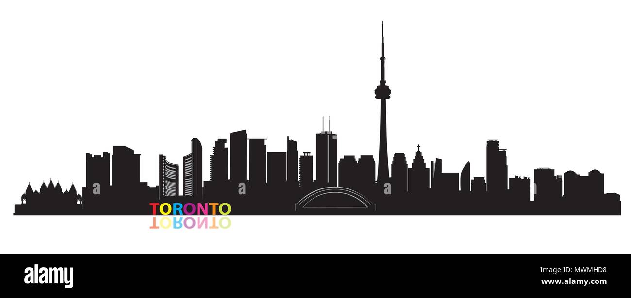 Canada sur les toits de la ville. Repères Toronto cityscape view. Billet d'arrière-plan. Concept du tourisme avec les bâtiments modernes Illustration de Vecteur