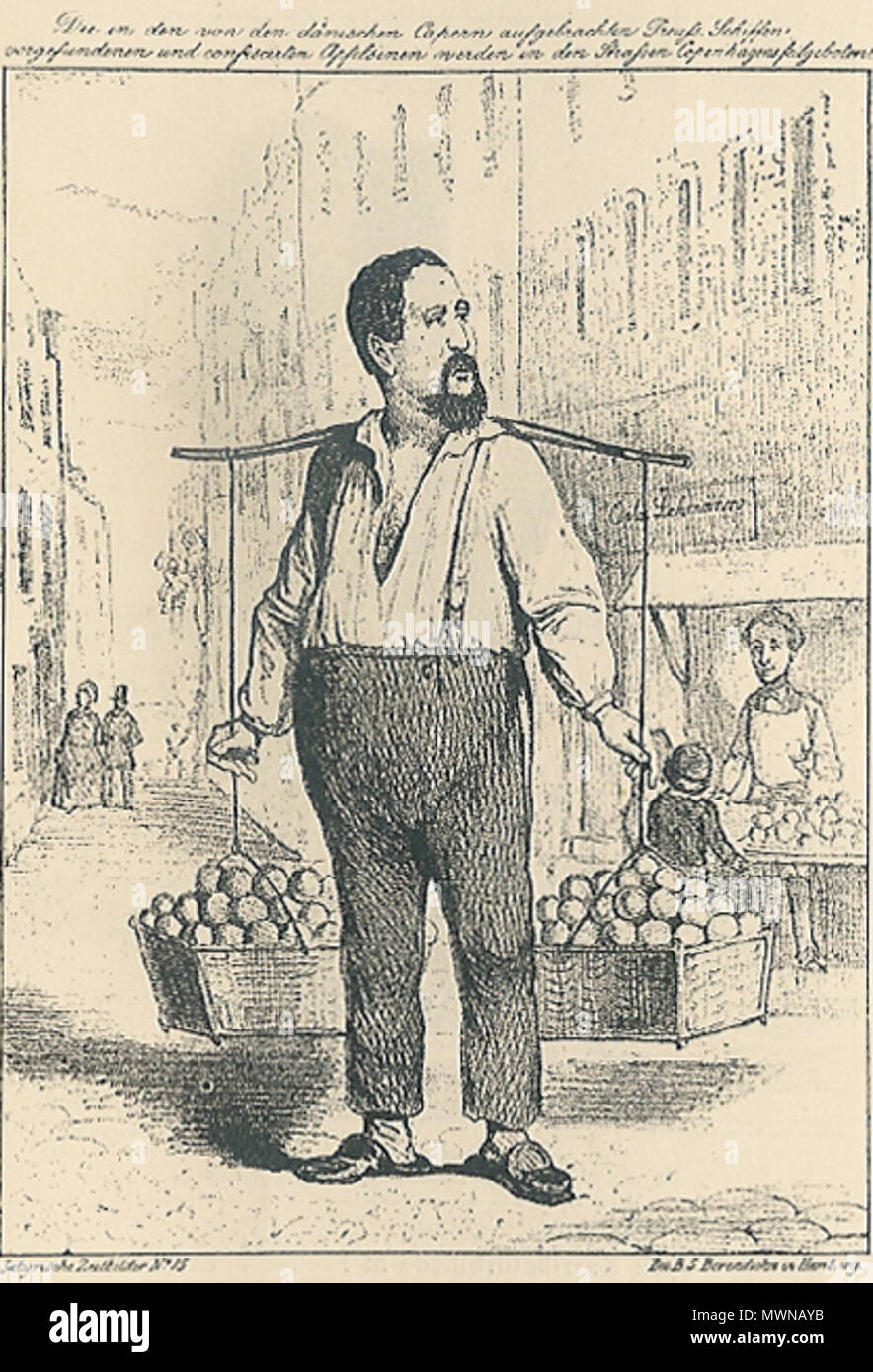 . Anglais : Allemand caricature de Frederik VII du Danemark a fait au cours de la première guerre du Schleswig. 1888. Saddhiyama 221 Frederik 7 karikatur 2 Banque D'Images