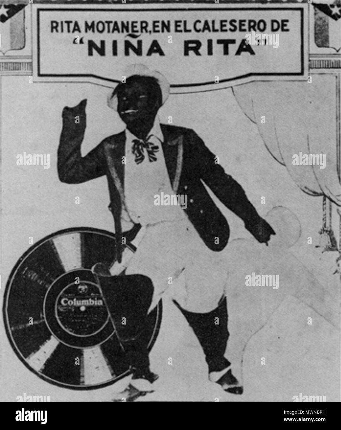 . Anglais : scan de publicité pour Columbia Records montrant Rita Montaner dans un stade rôle . 1928. scanné par l'artiste ; d'original inconnu 523 RitaB Banque D'Images