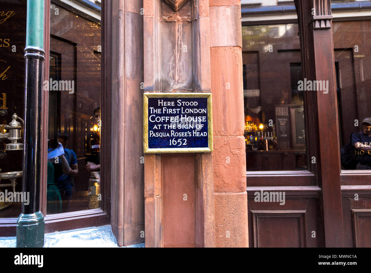 Avant de Todd's Wine Bar, le site de la première maison du café à Londres, Royaume-Uni Banque D'Images