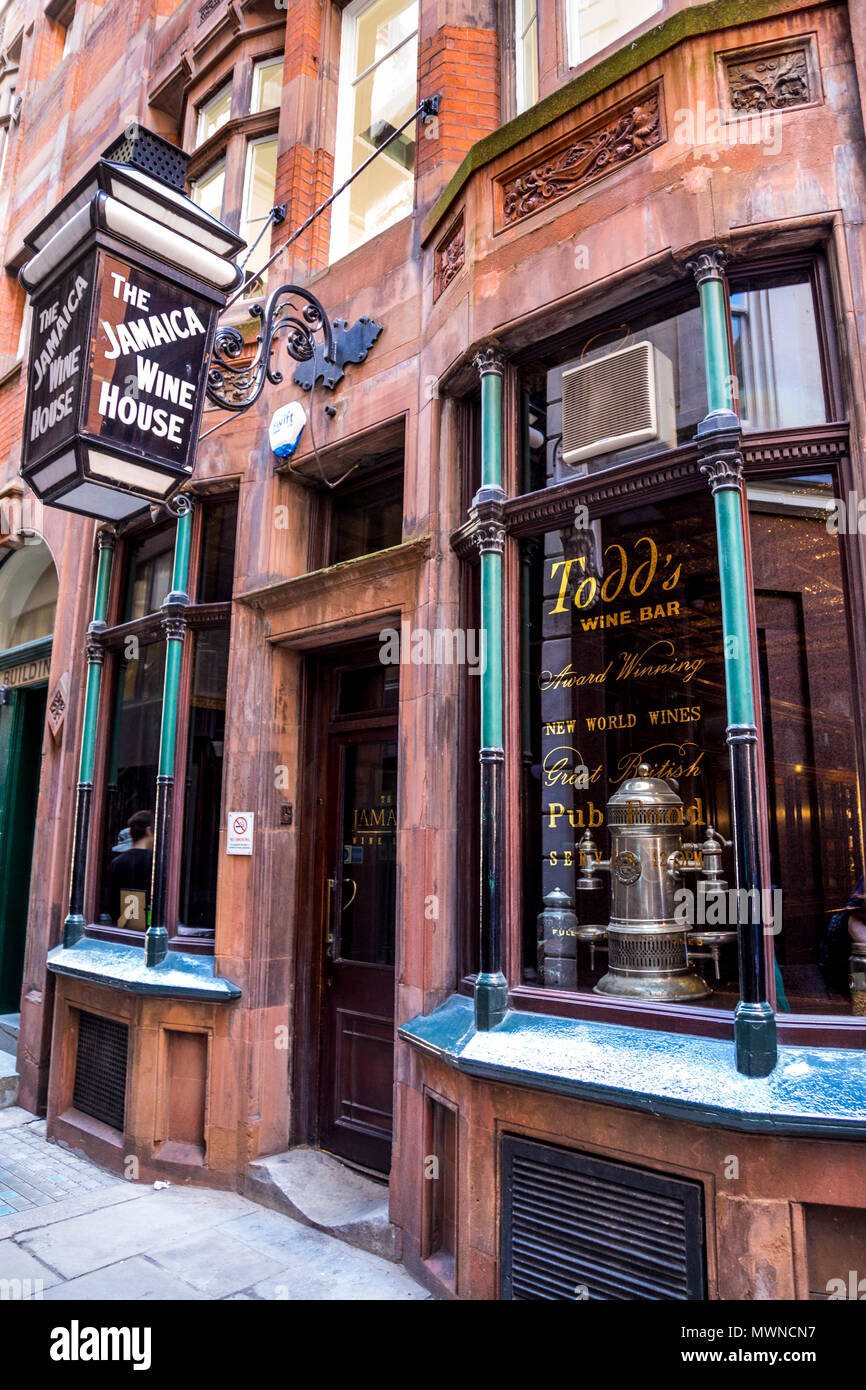 Avant de Todd's Wine Bar, le site de la première maison du café à Londres, Royaume-Uni Banque D'Images