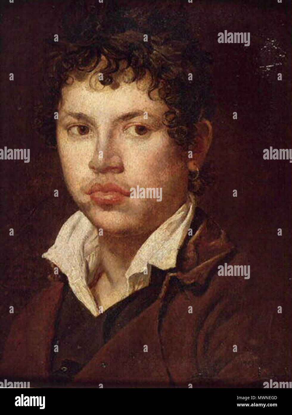 . Q18415087 . English : Ingres Portrait d'homme à la boucle d'oreille 1804 musée Ingres Montauban . 27 octobre 2014, 14:50:15 Portrait 495 homme boucle d'oreille Ingres 1804 Banque D'Images
