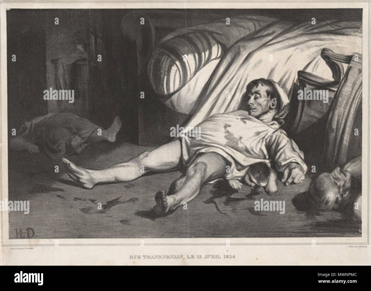 . Le massacre de la rue Transnonain (Paris, 14 avril 1834) 532, rue Transnonain Banque D'Images