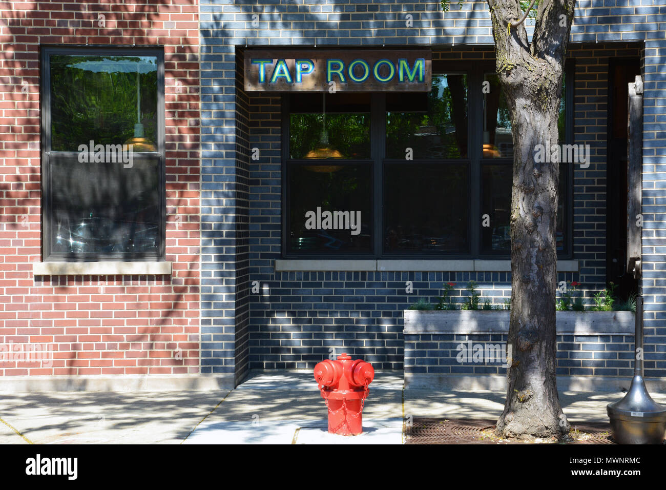 En dehors d'un Tap Room sur le côté nord. Banque D'Images