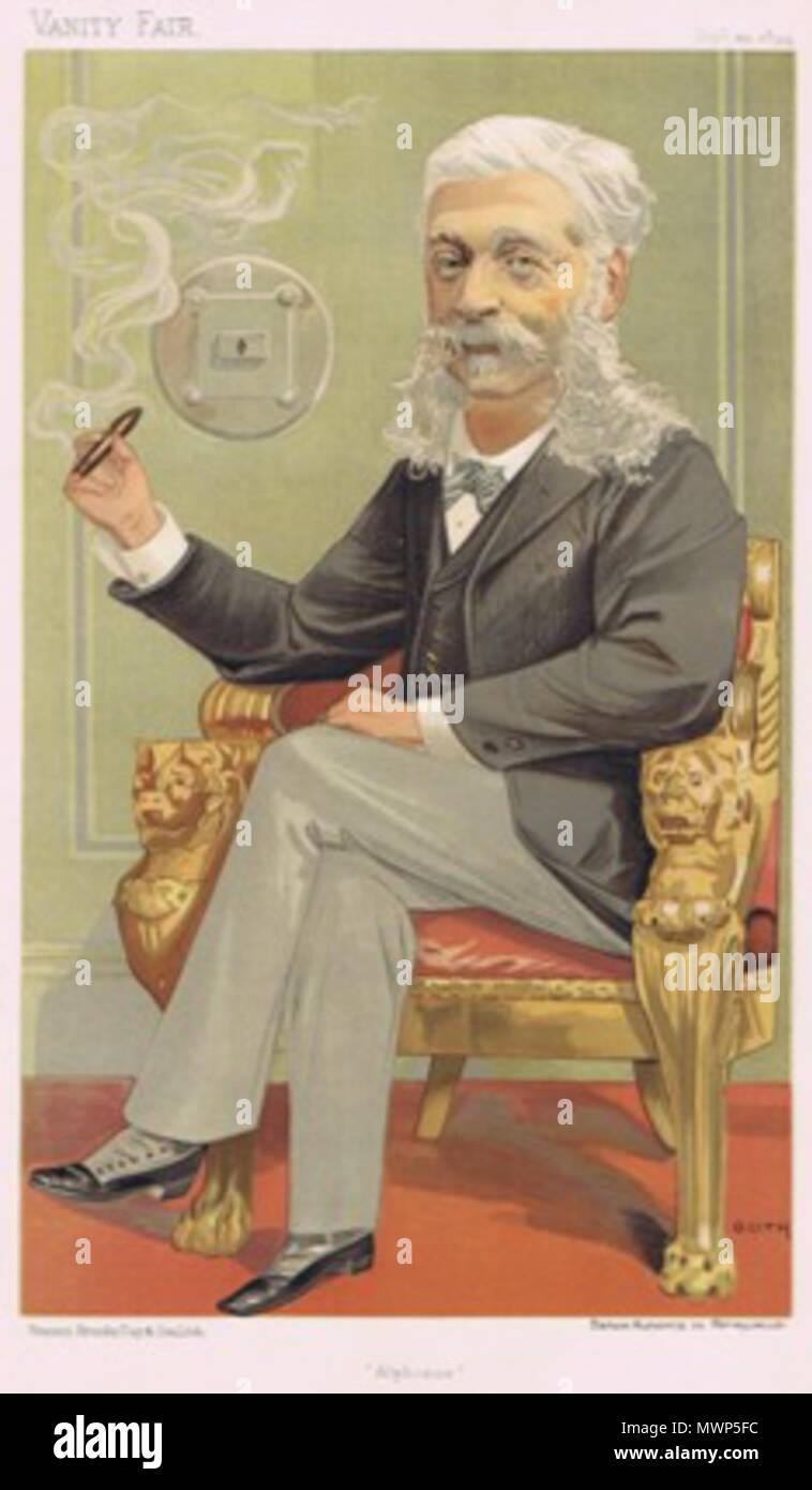 . Caricature de l'AJ Baron de Rothschild. Légende indiquait 'Alphonse'. 1894. Jean Baptiste Guth 530 Alphonse James de Rothschild Vanity Fair 1894-09-20 Banque D'Images