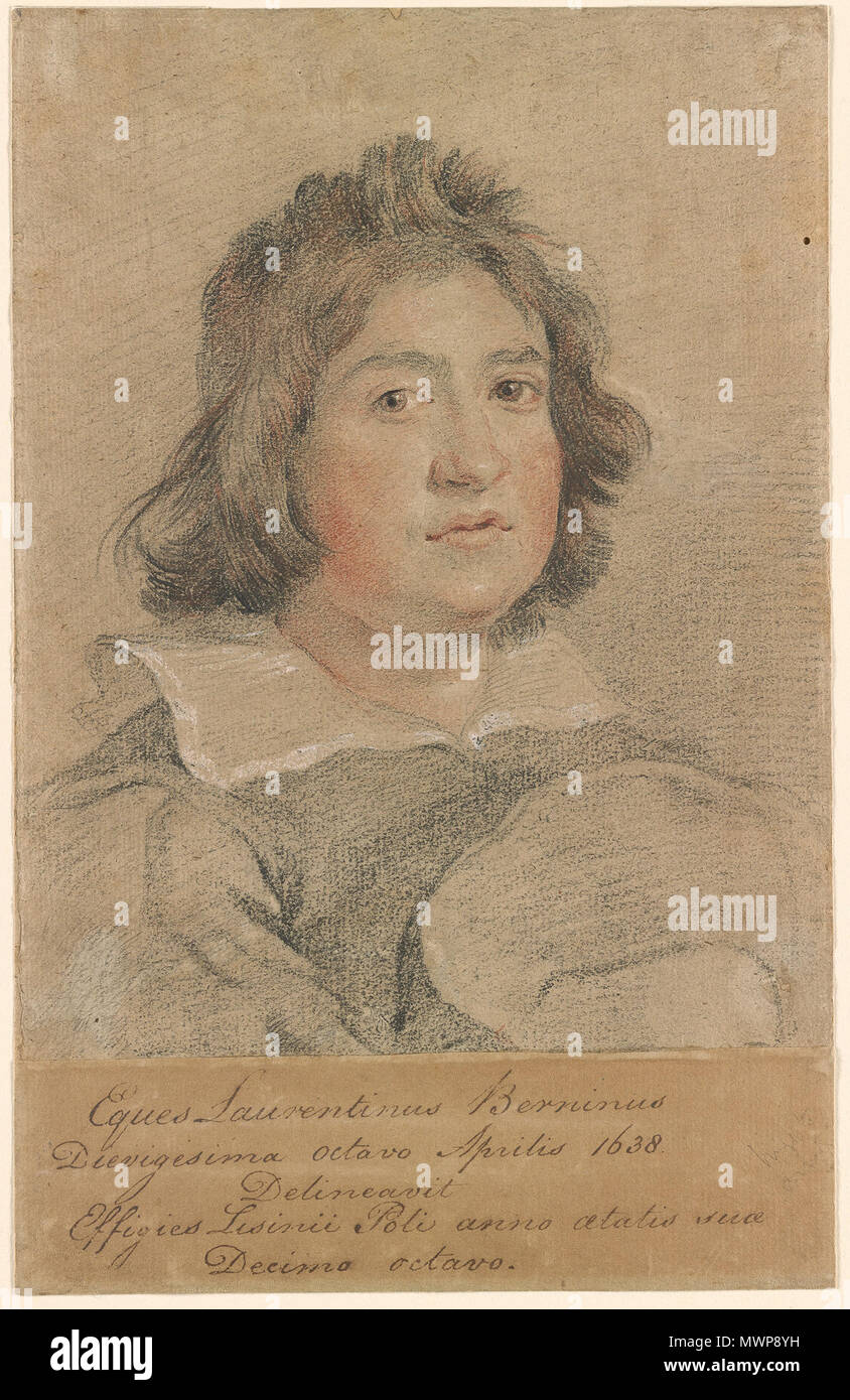 . Anglais : Portrait de Sisinio Poli ; dessin par Gianlorenzo Bernini . 17e siècle. La Morgan Library & Museum, New York 497 Portrait de Sisinio Poli Banque D'Images